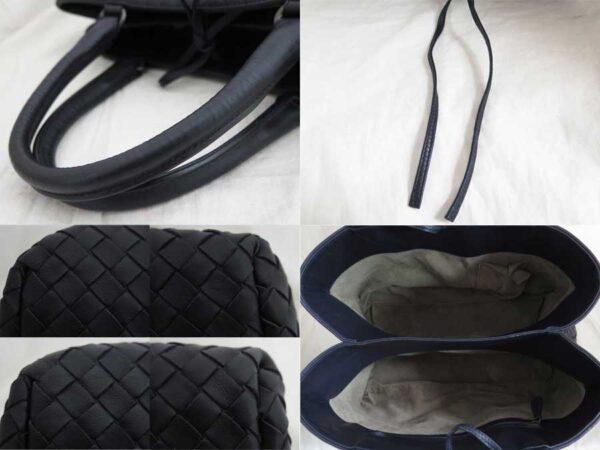 e50891f 2 Bottega Veneta Intrecciato Leather Tote Bag Navy