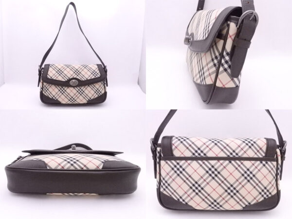 e50949f 1 Burberry Nova Check Canvas Leather Shoulder Bag Brown Multicolor