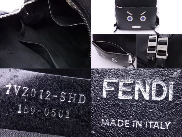 e50952f 2 Fendi Backpack Face Leather Black Blue