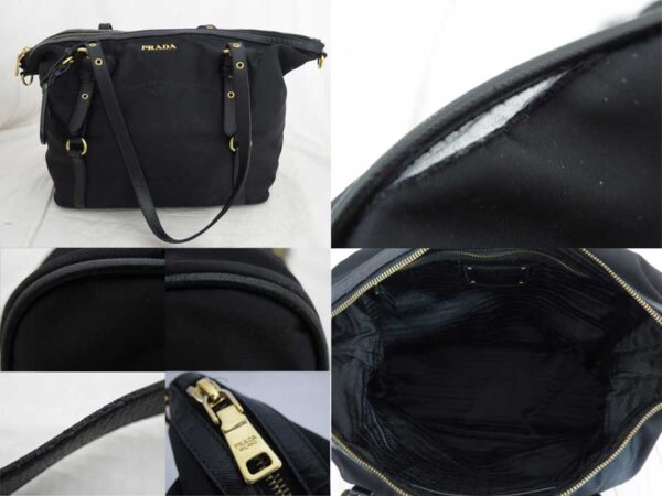 e51004a 4 Prada Shoulder Bag Nylon Leather Black