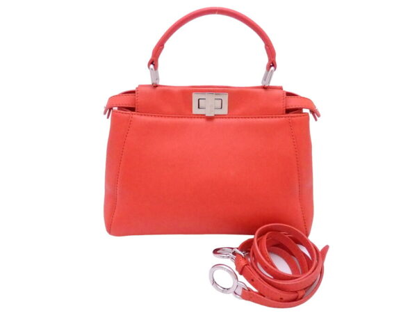 e51057f Fendi Mini Peekaboo 2Way Bag Leather Orange