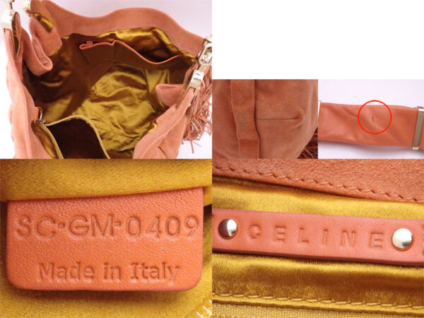 e51060a 2 Celine Shoulder Bag Leather Orange Yellow