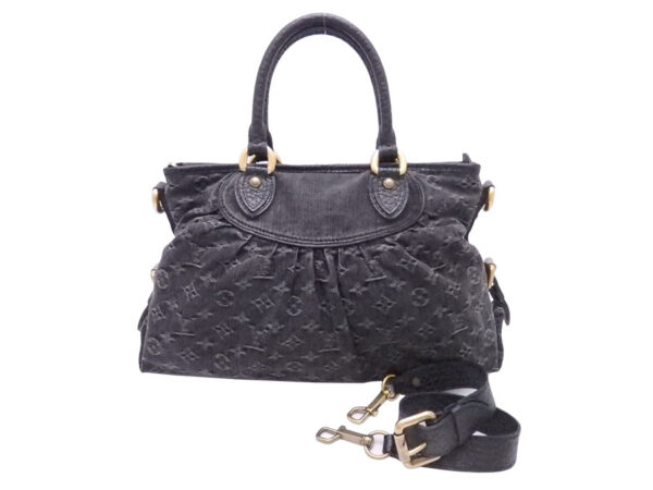 e51142a Louis Vuitton Neo Cabby MM Monogram Denim 2Way Bag Black