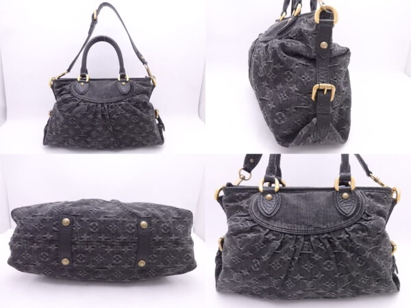 e51142a 1 Louis Vuitton Neo Cabby MM Monogram Denim 2Way Bag Black