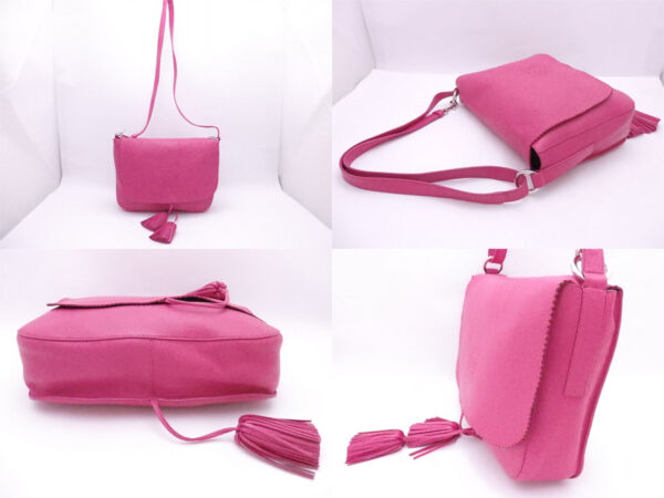 e51154a 1 Loewe Anagram Tassel Leather Crossbody Shoulder Bag Pink