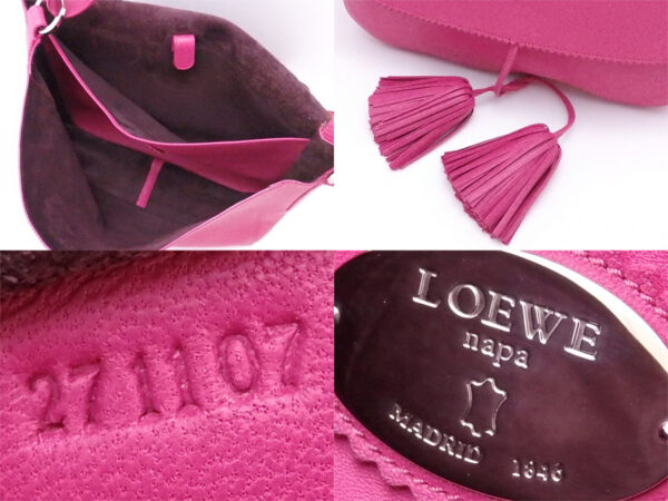 e51154a 2 Loewe Anagram Tassel Leather Crossbody Shoulder Bag Pink