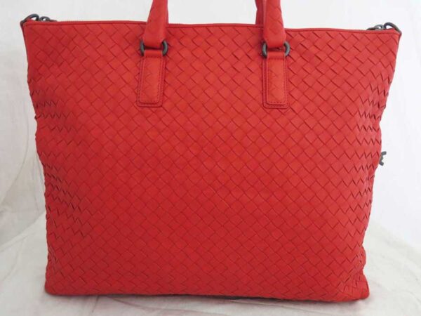 e51291g 2 Bottega Veneta Intrecciato Leather 2Way Bag Red Orange