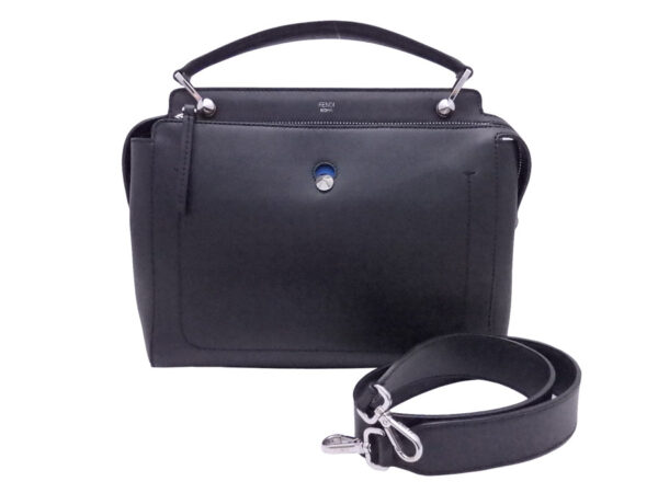 e51350a Fendi Dot Com 2Way Bag Leather Black Blue