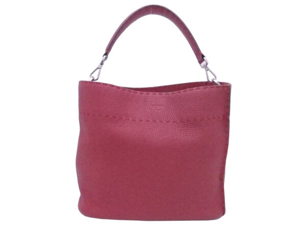 e51442a Fendi Selleria Handbag Leather Burgundy