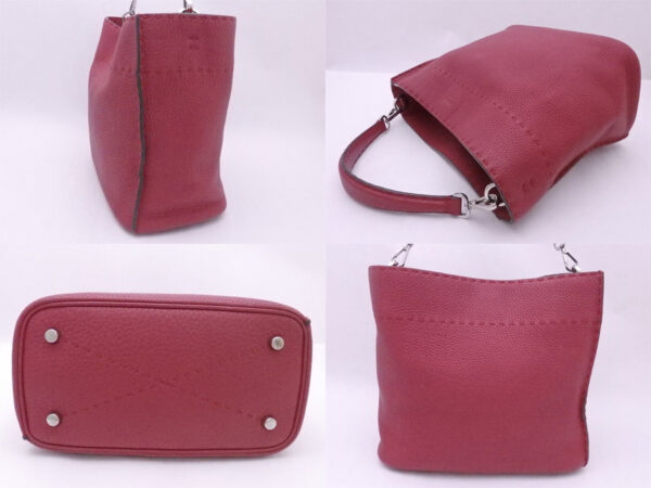 e51442a 1 Fendi Selleria Handbag Leather Burgundy