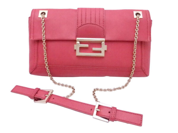 e51443a Fendi FF Crossbody Bag Leather Pink