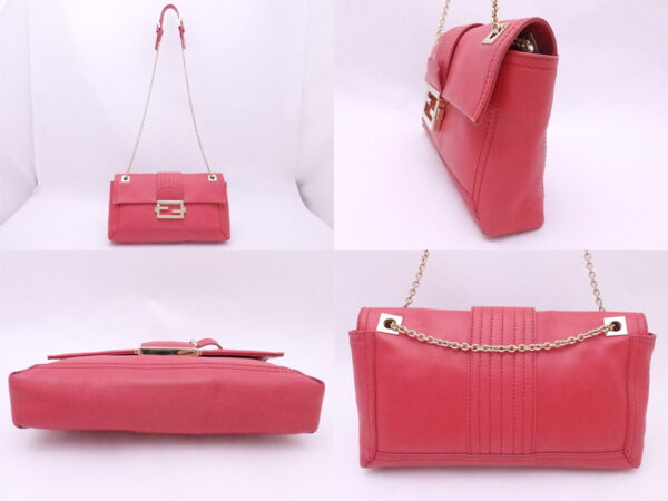 e51443a 1 Fendi FF Crossbody Bag Leather Pink