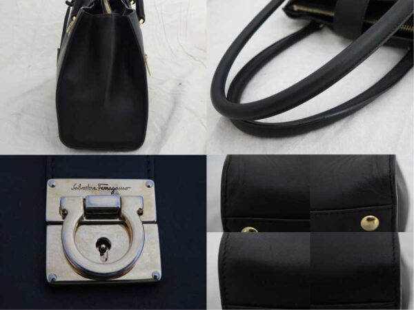 e51501a 4 Salvatore Ferragamo Rose Leather Handbag Black