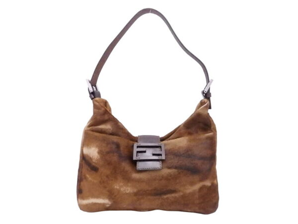 e51542a Fendi Shoulder Bag Harako Leather Brown Beige