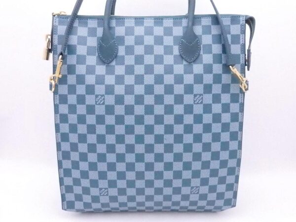 e51551a 2 Louis Vuitton Tadao Damier Canvas 2Way Bag Cyan