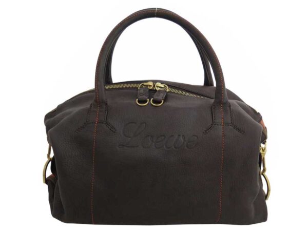 e51691a Loewe Bag Leather Canvas Brown Hardware