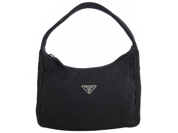 e51704g Prada Shoulder Bag Nylon Leather Black