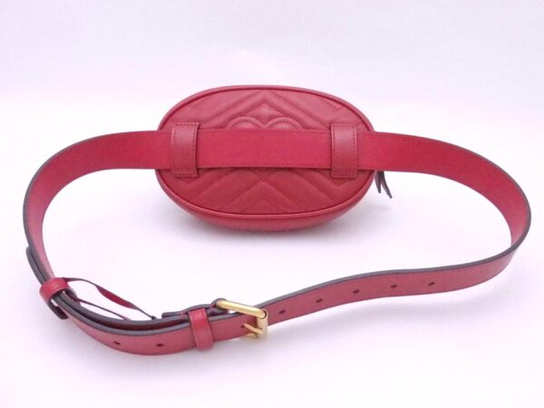 e51742g 1 Gucci GG Marmont Waist Bag Leather Red