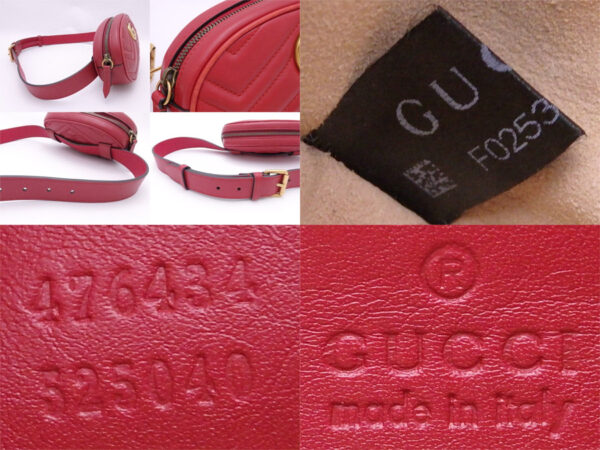 e51742g 4 Gucci GG Marmont Waist Bag Leather Red