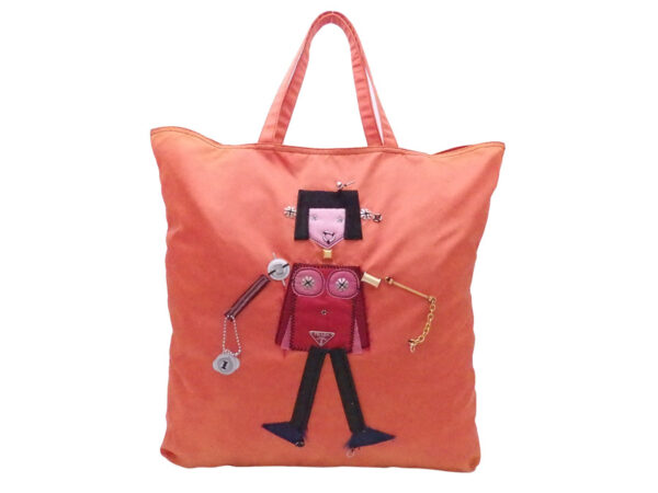 e51841a Prada Tote Bag Robot Nylon Orange Multicolor