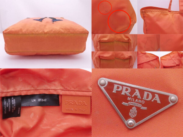 e51841a 4 Prada Tote Bag Robot Nylon Orange Multicolor