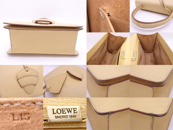 e51857a 4 Loewe Handbag Barcelona Yellow Beige Leather