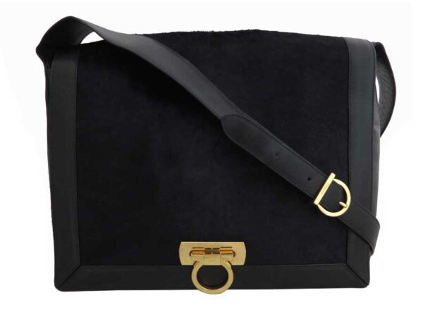 e51902a Salvatore Ferragamo Gancini Haraco Leather Bag Black