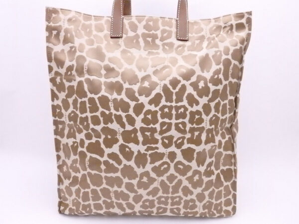 e51942f 2 Fendi Leopard Tote Bag Satin Canvas Bronze Beige