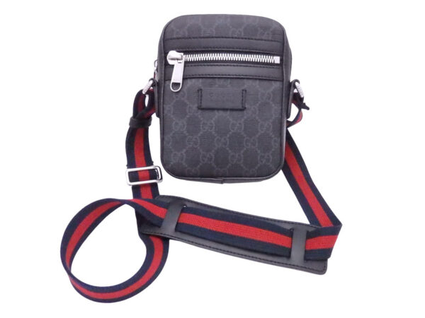 e51944a Gucci GG Supreme Crossbody Bag Black Blue Red Canvas