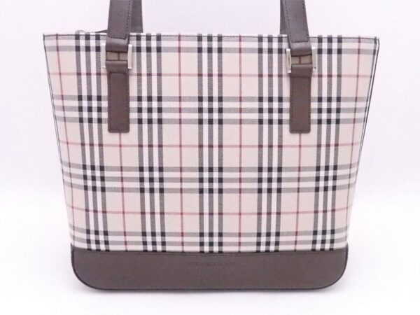 e51948g 1 Burberry Nova Check Canvas Leather Shoulder Bag Beige Brown