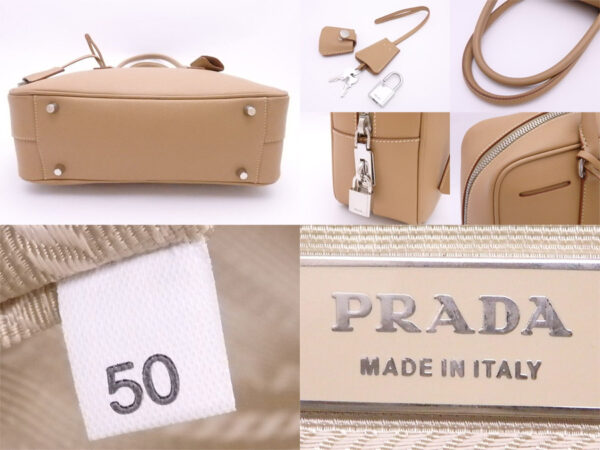 e51958f 4 Prada Handbag Leather Beige