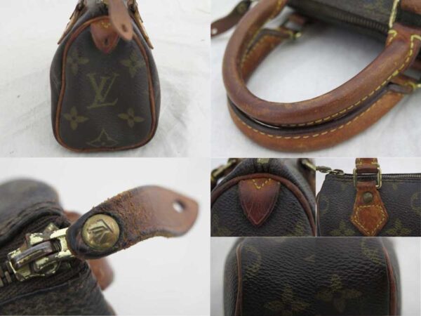 e51995a 4 Louis Vuitton Mini Speedy Monogram Canvas Handbag Brown