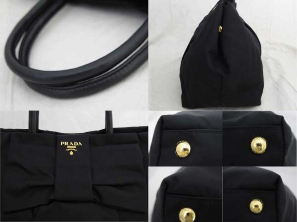 e52005f 4 Prada Tote Bag Nylon Leather Black