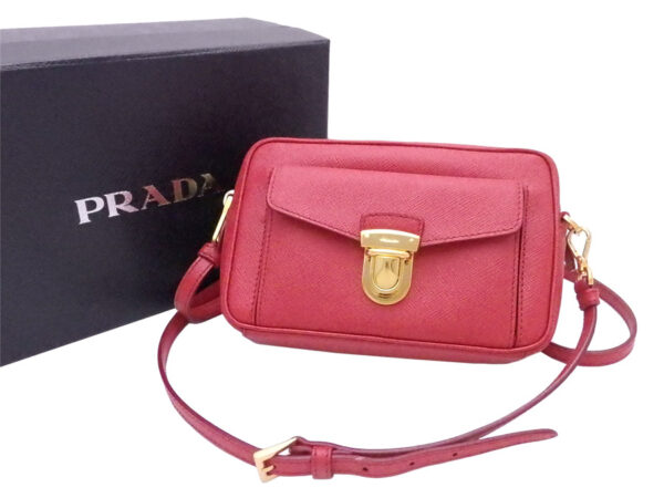 e52042a Prada Crossbody Shoulder Bag Leather Red