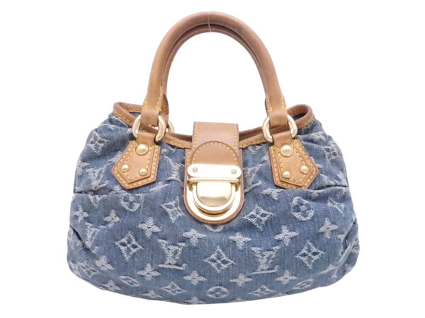 e52052g Louis Vuitton Pleaty Denim Monogram Denim Handbag Blue