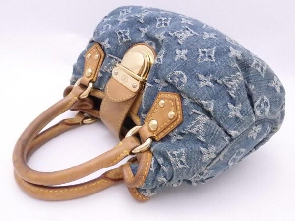 e52052g 1 Louis Vuitton Pleaty Denim Monogram Denim Handbag Blue