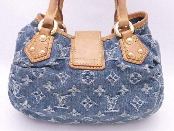 e52052g 2 Louis Vuitton Pleaty Denim Monogram Denim Handbag Blue