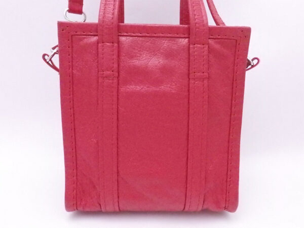 e52147 2 Balenciaga Bazaar Shopper XS Leather 2Way Bag Red