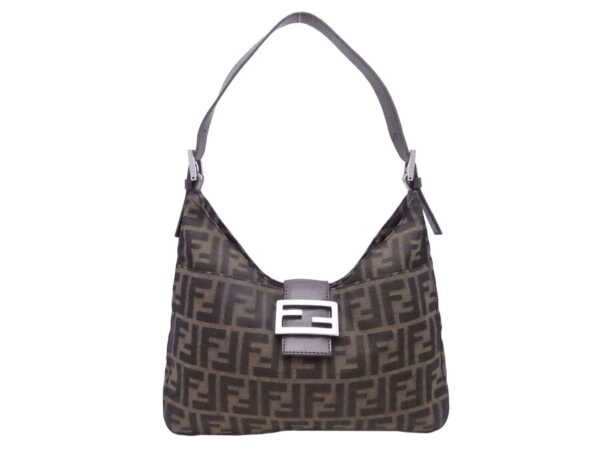 e52160a Fendi Zucca Shoulder Bag Canvas Leather Brown