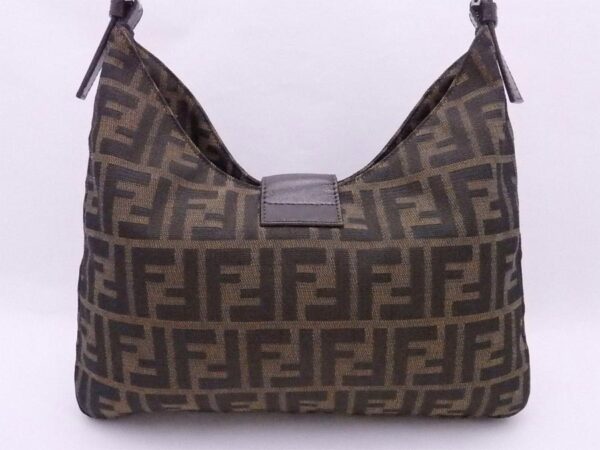 e52160a 2 Fendi Zucca Shoulder Bag Canvas Leather Brown