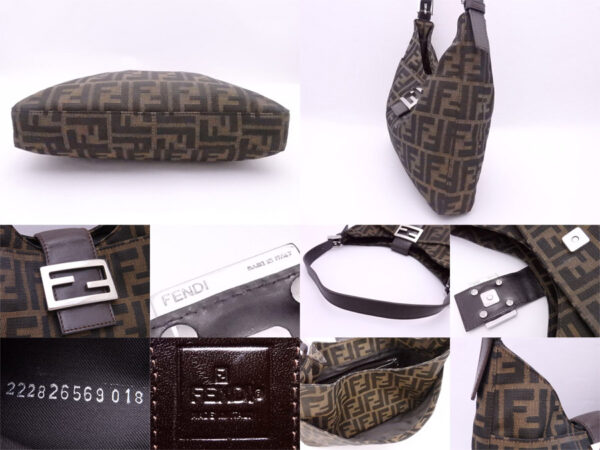 e52160a 4 Fendi Zucca Shoulder Bag Canvas Leather Brown