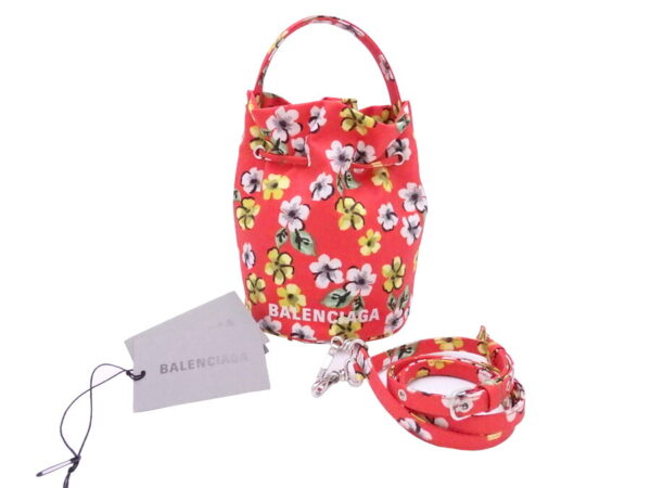 e52244a Balenciaga Flower Nylon Canvas 2Way Bag Red Multicolor