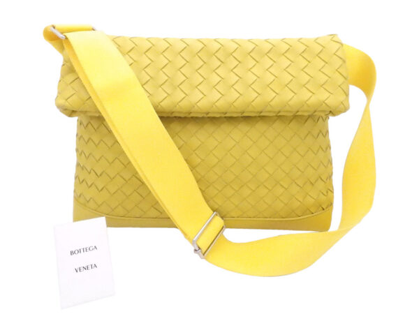 e52247g Bottega Veneta Intrecciato Leather Crossbody Shoulder Bag Yellow