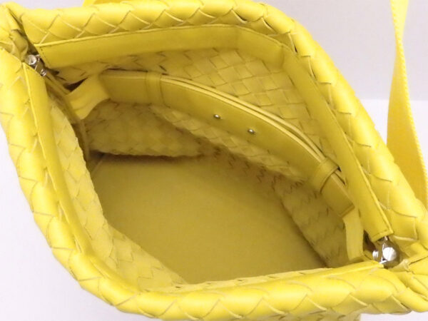 e52247g 3 Bottega Veneta Intrecciato Leather Crossbody Shoulder Bag Yellow