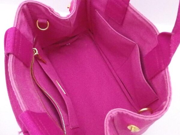 e52254f 3 Prada 2Way Bag Canvas Handbag Shoulder Bag Pink