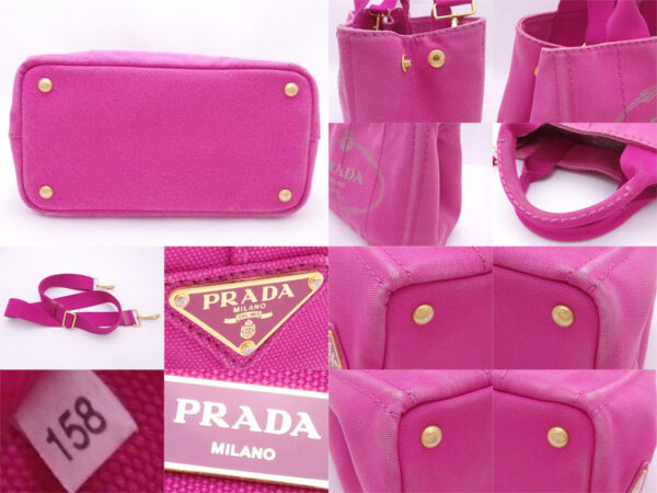 e52254f 4 Prada 2Way Bag Canvas Handbag Shoulder Bag Pink