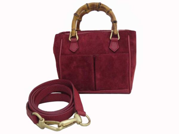 e52398a Gucci Bamboo Mini Handbag Red Suede Leather