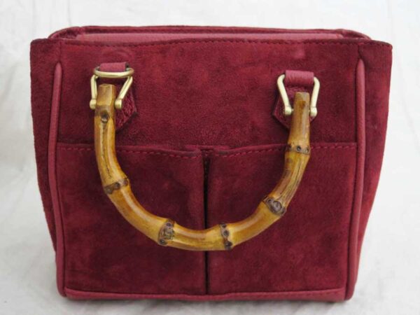 e52398a 1 Gucci Bamboo Mini Handbag Red Suede Leather