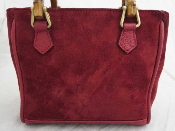 e52398a 2 Gucci Bamboo Mini Handbag Red Suede Leather