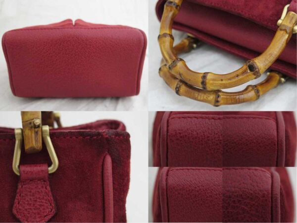 e52398a 4 Gucci Bamboo Mini Handbag Red Suede Leather